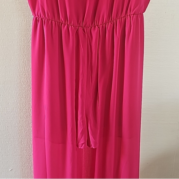 Ces Femme Women's Chiffon Romper-Dress Fuchia Size Small - Picture 3 of 6